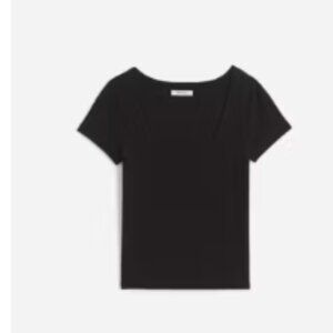 Madewell (Re)generative Cotton Ribbed Scoopneck Tee, Size Small